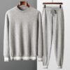 Leisure Men's Round Neck Sweater Suit