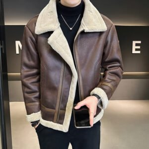 Men's Fleece-lined Leather Jacket