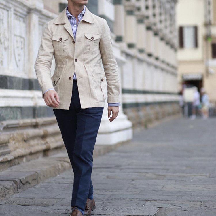 Lapel Multi-pocket Jacket